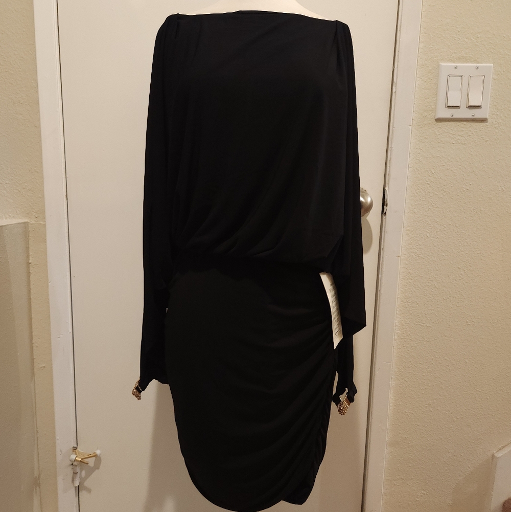 Boston Proper Chic Black Long Sleeve Dress